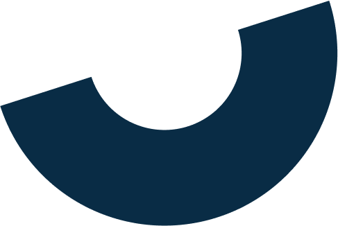 Angled blue half circle