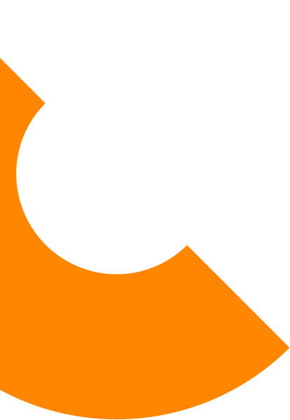 Angled orange half circle